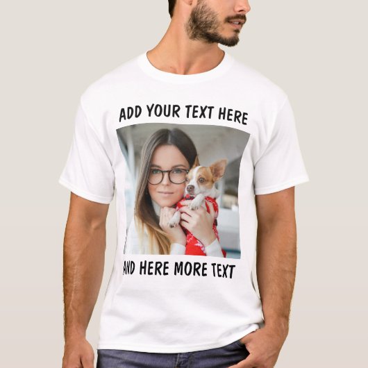 Benutzerdefiniertes Foto und Text oder Name T-Shirt (Vorderseite)