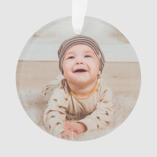 Benutzerdefiniertes Foto und Text Ornament (Vorderseite)