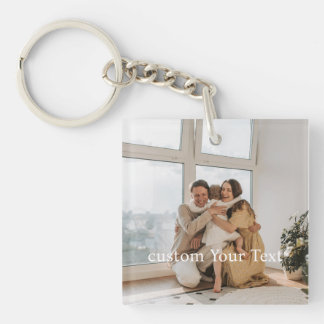 Benutzerdefiniertes Foto und Text Personalisiert Schlüsselanhänger