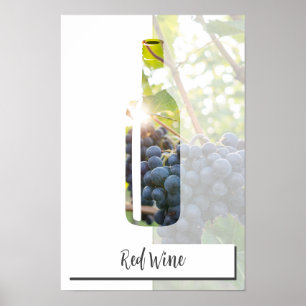 Benutzerdefiniertes Foto und Text Roter Wein Flasc Poster