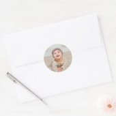 Benutzerdefiniertes Foto und Text Runder Aufkleber (Umschlag)