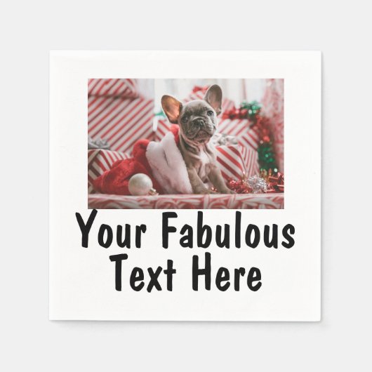 Benutzerdefiniertes Foto und Text Serviette (Vorderseite)