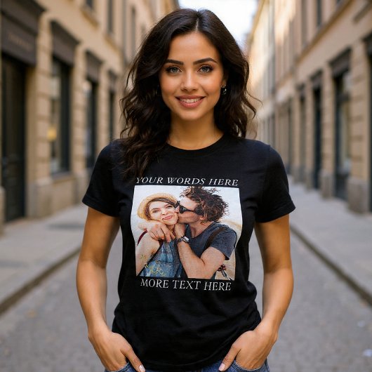 Benutzerdefiniertes Foto und Text T-Shirt
