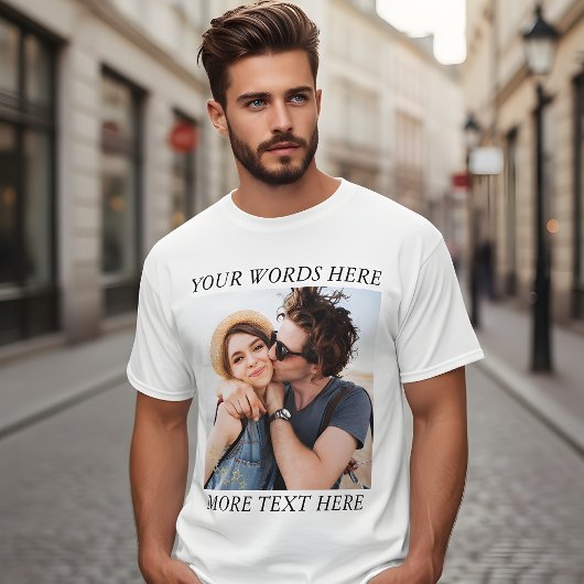 Benutzerdefiniertes Foto und Text T-Shirt