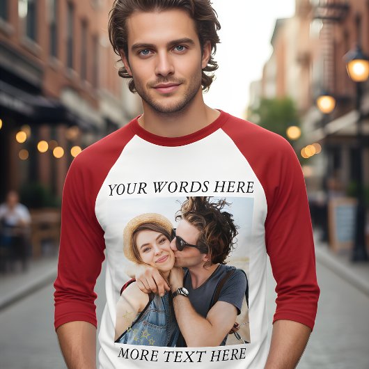 Benutzerdefiniertes Foto und Text T-Shirt