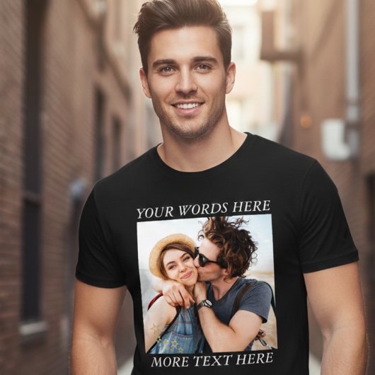 Benutzerdefiniertes Foto und Text T-Shirt