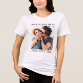 Benutzerdefiniertes Foto und Text Tri-Blend Shirt (Vorderseite)