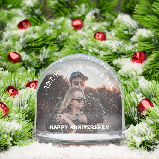 Benutzerdefiniertes Foto und Text zum Jubiläum Schneekugeln (Weihnachten)