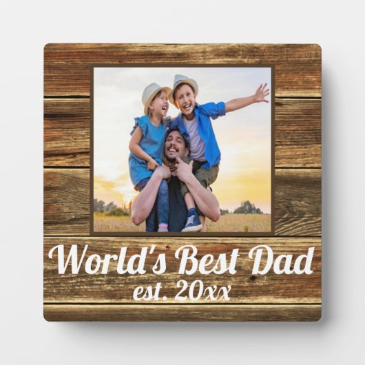 Benutzerdefiniertes Foto und Text zum Weltbesten V Fotoplatte (Vorderseite)