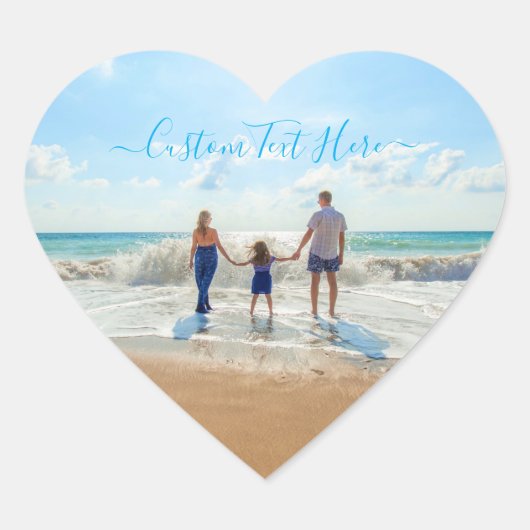 Benutzerdefiniertes Foto- und Textaufkleber - Desi Herz-Aufkleber (Vorderseite)