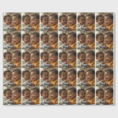 Benutzerdefiniertes Foto und Textaufkleber Geschenkpapier (Flach)