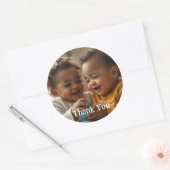 Benutzerdefiniertes Foto und Textaufkleber Runder Aufkleber (Umschlag)