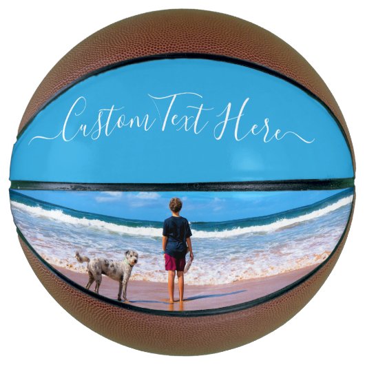 Benutzerdefiniertes Foto und Textbasketball - Ihr Basketball (Vorderseite)