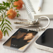 Benutzerdefiniertes Foto- und Textelementpaar Schlüsselanhänger (Vorderseite rechts)