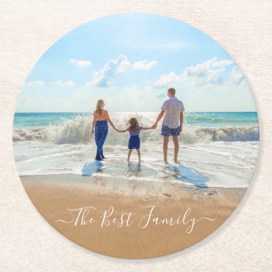 Benutzerdefiniertes Foto und Textentwurf Beste Pro Runder Pappuntersetzer (Vorderseite)