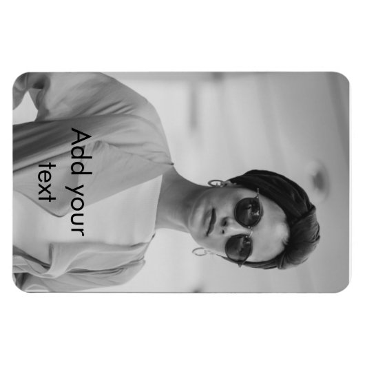 Benutzerdefiniertes Foto- und Textformat Magnet (Horizontal)