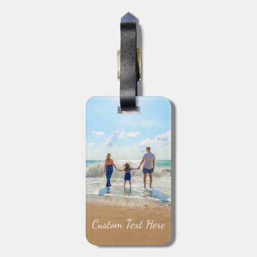 Benutzerdefiniertes Foto- und Textgepäck Markieren Gepäckanhänger (Rückseite vertikal)