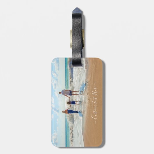 Benutzerdefiniertes Foto- und Textgepäck Markieren Gepäckanhänger (Rückseite vertikal)