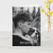 Benutzerdefiniertes Foto und Textglücks Geburtstag Karte (Gelbe Blume)