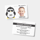 Benutzerdefiniertes Foto- und Textkids-ID-Abzeiche Ausweis (Vorder- & Rückseite)