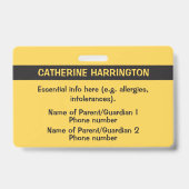 Benutzerdefiniertes Foto- und Textkids-ID-Abzeiche Ausweis (Rückseite)