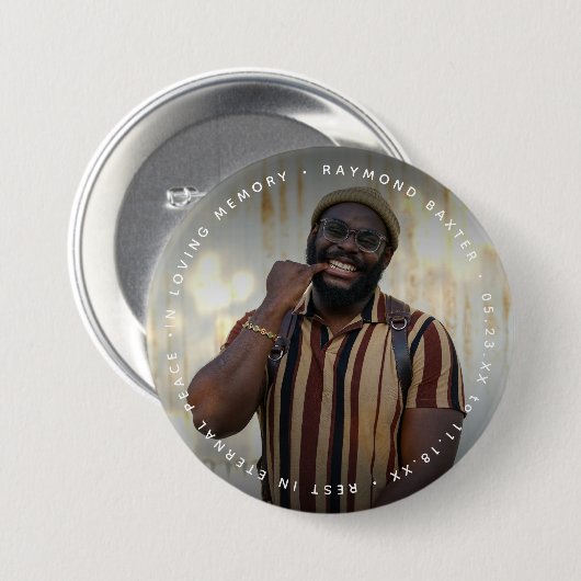 Benutzerdefiniertes Foto- und TextMemorial Button (Vorne & Hinten)