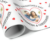 Benutzerdefiniertes Foto und weiße Namen Geschenkpapier (Rolleneckpunkt)