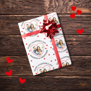 Benutzerdefiniertes Foto und weiße Namen Geschenkpapier