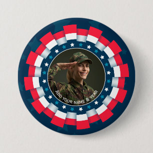 Benutzerdefiniertes Foto USA Militär, Band Grenze  Button