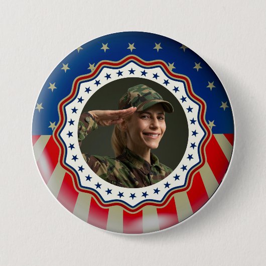 Benutzerdefiniertes Foto USA-Militär - Veteranenta Button (Vorderseite)