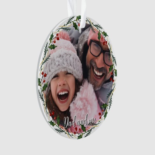 Benutzerdefiniertes Foto | Vater und ich Geschenk  Ornament (Vorderseite)