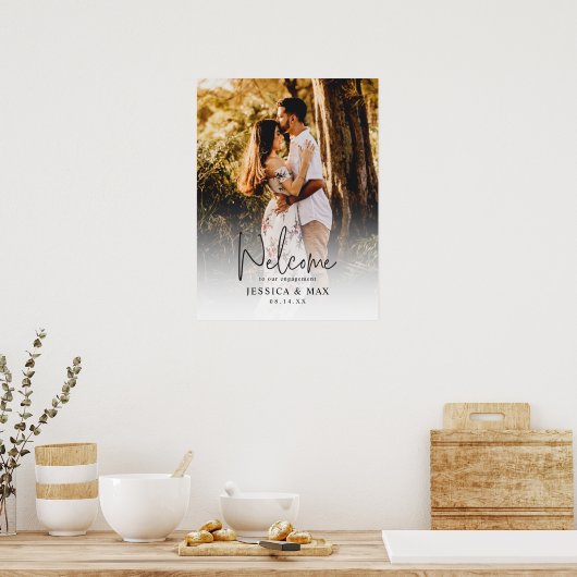 Benutzerdefiniertes Foto Verlobung Begrüßungszeich Poster (Küche)