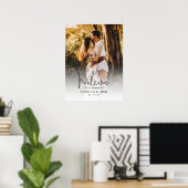 Benutzerdefiniertes Foto Verlobung Begrüßungszeich Poster (Heimbüro)
