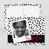 Benutzerdefiniertes Foto Vielen Dank Schwarz-weiße Postkarte (Vorne/Hinten)