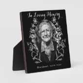 Benutzerdefiniertes Foto Vintage Blume Schwarz-wei Fotoplatte (Vorderseite)