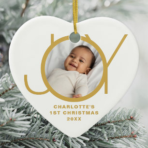 Benutzerdefiniertes Foto vom ersten Weihnachten de Keramik Ornament