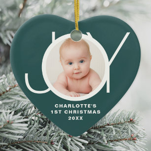 Benutzerdefiniertes Foto vom ersten Weihnachten de Keramik Ornament