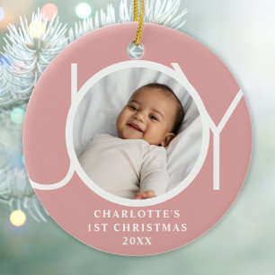 Benutzerdefiniertes Foto vom ersten Weihnachten de Keramik Ornament