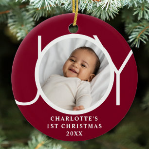 Benutzerdefiniertes Foto vom ersten Weihnachten de Keramik Ornament
