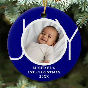 Benutzerdefiniertes Foto vom ersten Weihnachten de Keramik Ornament