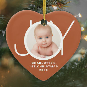 Benutzerdefiniertes Foto vom ersten Weihnachten de Keramik Ornament