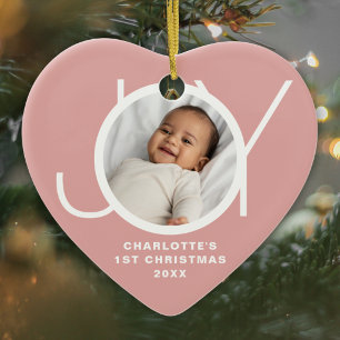 Benutzerdefiniertes Foto vom ersten Weihnachten de Keramik Ornament