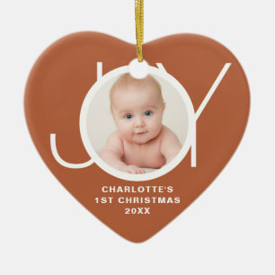 Benutzerdefiniertes Foto vom ersten Weihnachten de Keramik Ornament