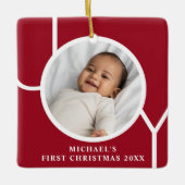 Benutzerdefiniertes Foto vom ersten Weihnachten de Keramikornament (Vorderseite)