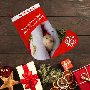 Benutzerdefiniertes Foto vom Haustier-Hamster für  Großer Weihnachtsstrumpf