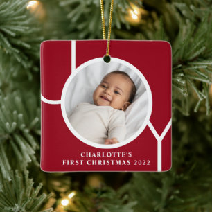 Benutzerdefiniertes Foto von Baby Mädchen zum erst Keramikornament