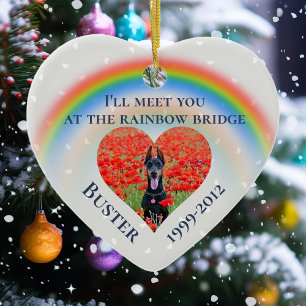 Benutzerdefiniertes Foto von Hund Katze Regenbogen Keramik Ornament