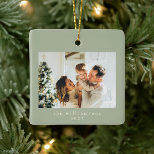Benutzerdefiniertes Foto Weihnachten Minimalistisc Keramikornament