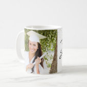 Benutzerdefiniertes Foto Weißer Schwarzer Abschlus Kaffeetasse (Vorderseite Links)