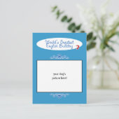 Benutzerdefiniertes Foto! Weltbest English Bulldog Postkarte (Stehend Vorderseite)